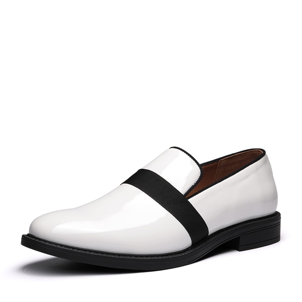 Men's Slip-On Tuxedo Dress Shoes - WHITE -  0