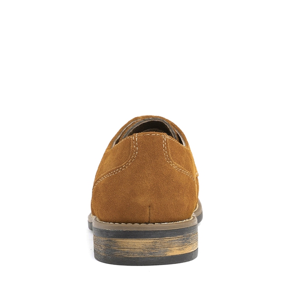 Men's Plain-Toe Suede Oxford Shoes - TAN - 4