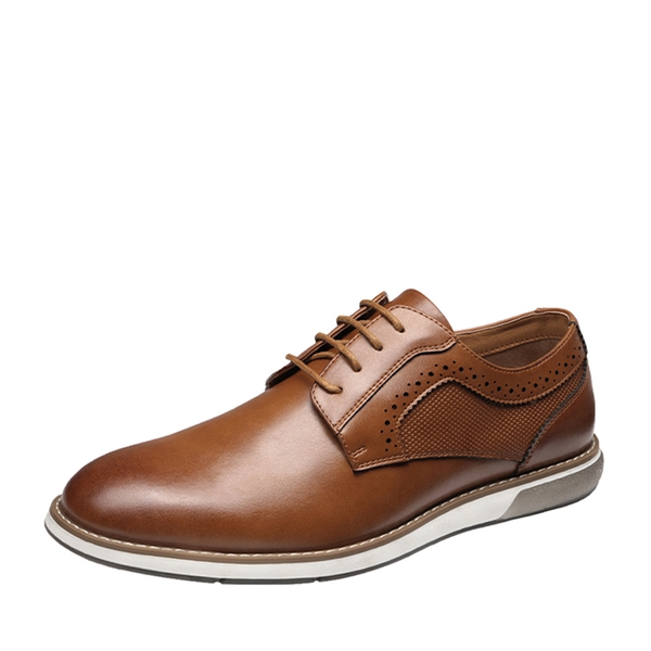 Men's Wide Vegan Leather Dress Sneakers - BROWN -  0