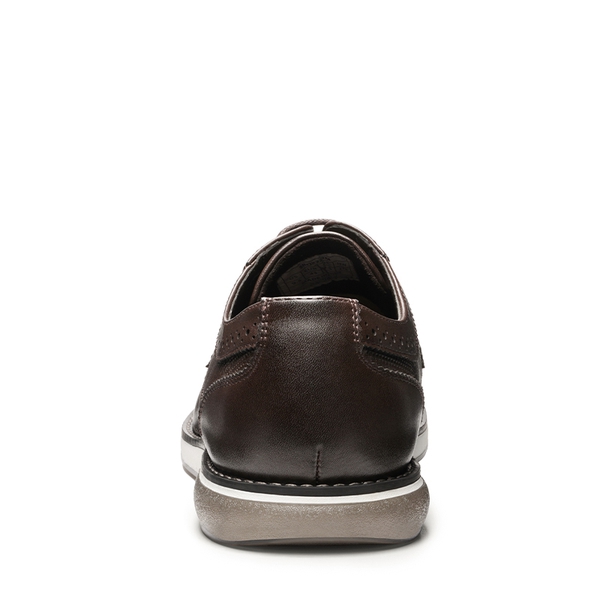 Men's Wide Vegan Leather Dress Sneakers - DARK BROWN - 5