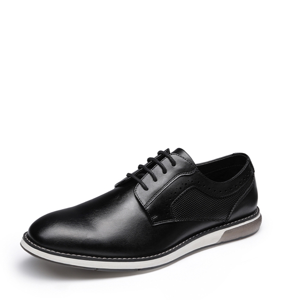 Men's Wide Vegan Leather Dress Sneakers - BLACK -  0