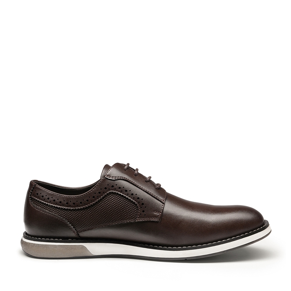 Men's Wide Vegan Leather Dress Sneakers - DARK BROWN - 2
