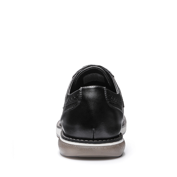 Men's Wide Vegan Leather Dress Sneakers - BLACK - 5