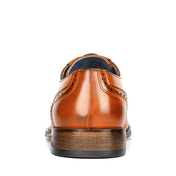 Men's Wide Wingtip Dress Shoes - BROWN - 4