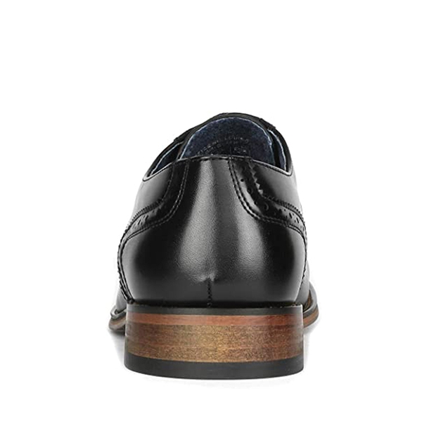 Men's Wide Wingtip Dress Shoes - BLACK - 4
