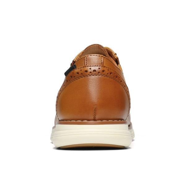 [CrossFlex NeatPolish-] Men's Vegan Leather Oxford Dress Sneakers - BROWN - 5