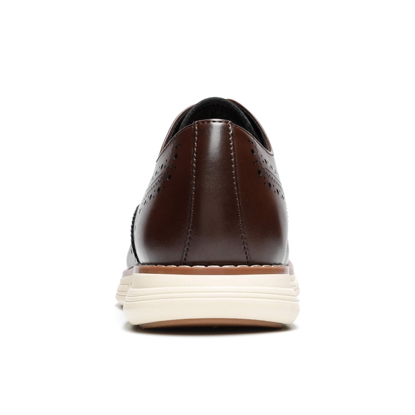 [CrossFlex NeatPolish+] Men's Wingtip Oxford Dress Sneakers - DARK-BROWN - 5