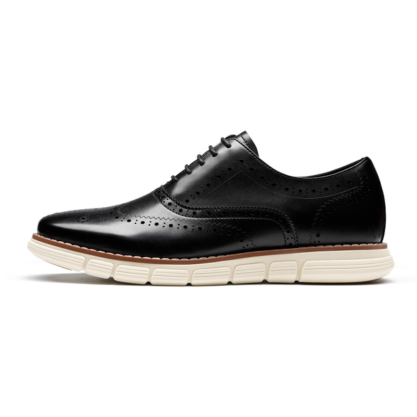 [CrossFlex NeatPolish+] Men's Wingtip Oxford Dress Sneakers - BLACK - 2