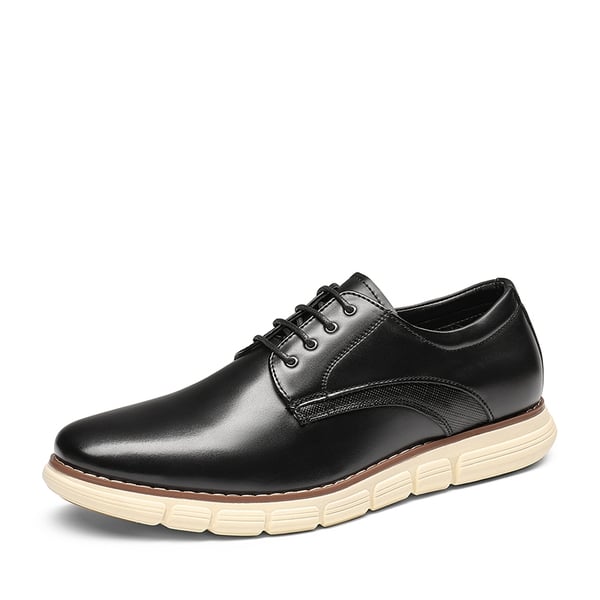 [CrossFlex NeatPolish] Men's Comfortable Casual Oxford Sneakers - BLACK -  0