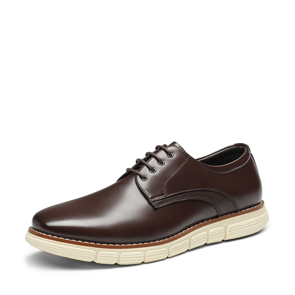 [CrossFlex NeatPolish] Men's Comfortable Casual Oxford Sneakers - DARK BROWN -  0