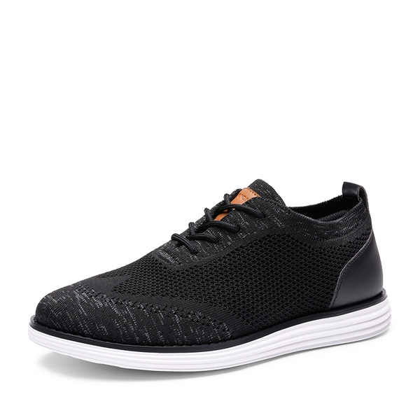 [KnitFlex Breeze+] Men's Breathable Mesh Oxford Sneakers - BLACK GREY -  0