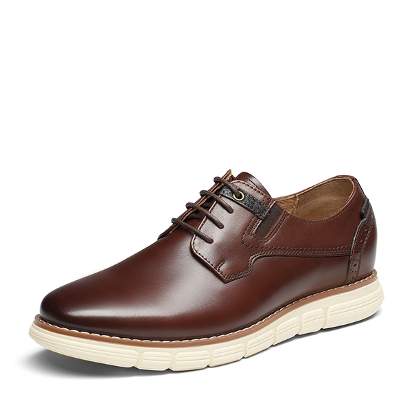 [CrossFlex NeatPolish-] Men's Vegan Leather Oxford Dress Sneakers - DARK-BROWN -  0