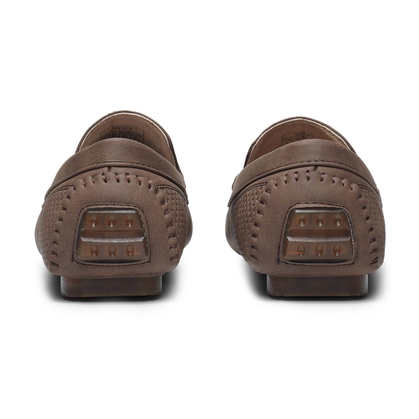 Men's Vegan Leather Slip-On Casual Loafers - BROWN - 5