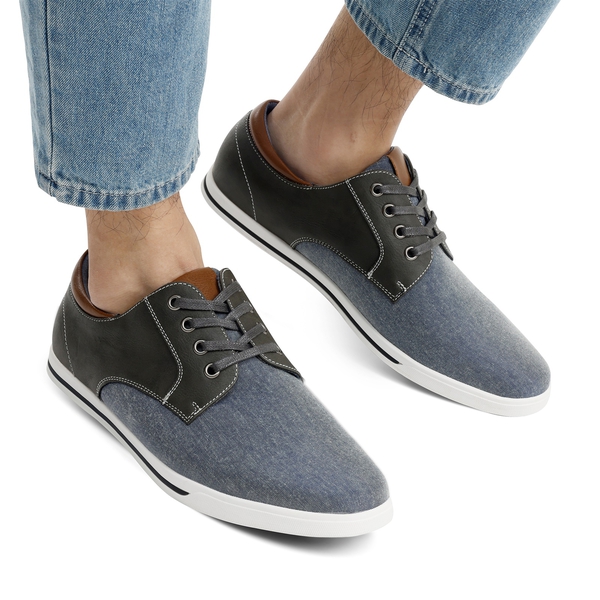 Men's Comfortable Lace-Up Oxford Sneakers - GREY - 7