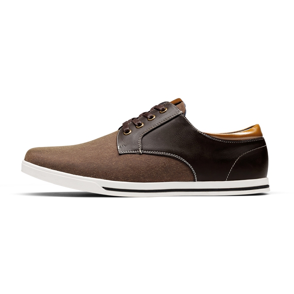 Men's Comfortable Lace-Up Oxford Sneakers - DARK BROWN - 2
