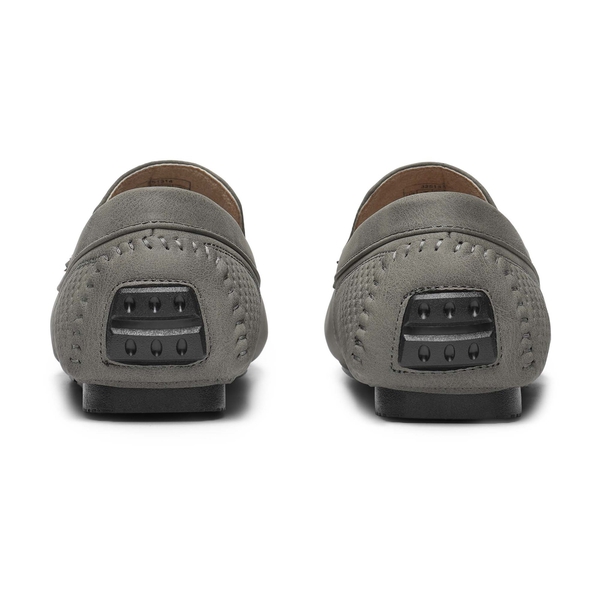 Men's Vegan Leather Slip-On Casual Loafers - GREY - 5
