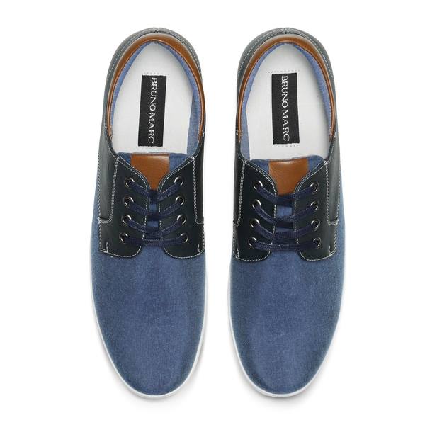 Men's Comfortable Lace-Up Oxford Sneakers - NAVY - 4