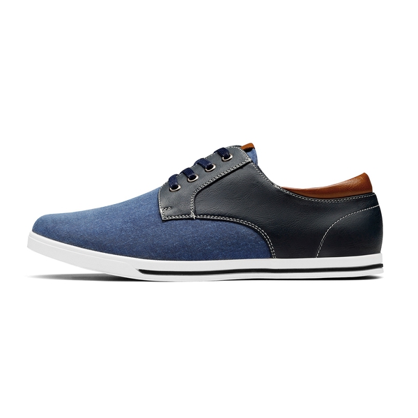 Men's Comfortable Lace-Up Oxford Sneakers - NAVY - 2