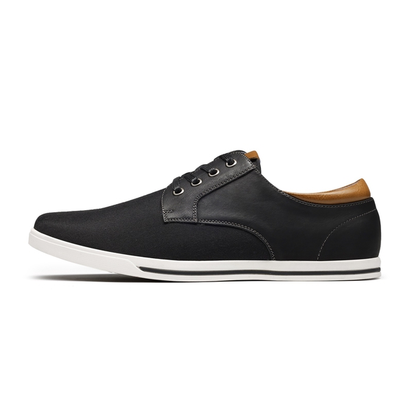 Men's Comfortable Lace-Up Oxford Sneakers - BLACK - 2