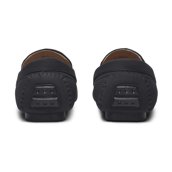 Men's Vegan Leather Slip-On Casual Loafers - BLACK - 5