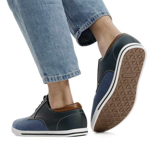 Men's Comfortable Lace-Up Oxford Sneakers - NAVY - 7