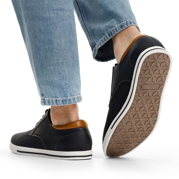 Men's Comfortable Lace-Up Oxford Sneakers - BLACK - 7