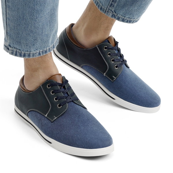 Men's Comfortable Lace-Up Oxford Sneakers - NAVY - 1