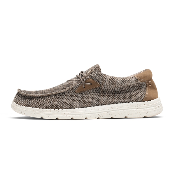 Men's Comfortable Slip-On Knit Loafers - BROWN - 2
