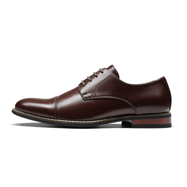 Men's Lace-Up Classic Oxford Shoes - DARK BROWN - 2