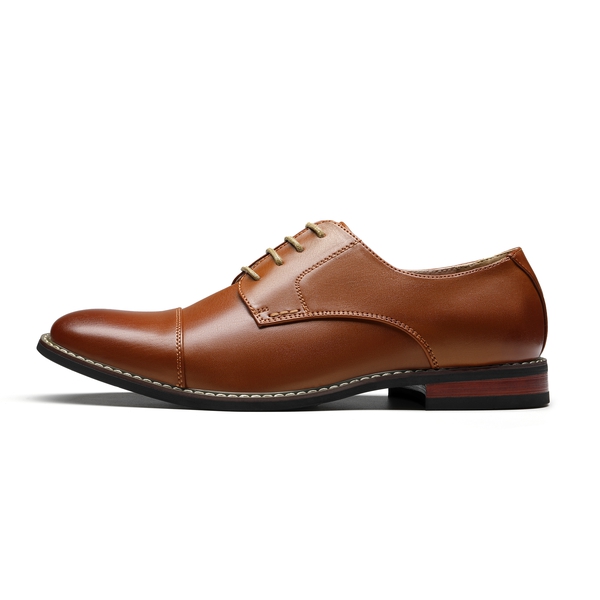 Men's Classic Wingtip Dress Shoes - BROWN - 2