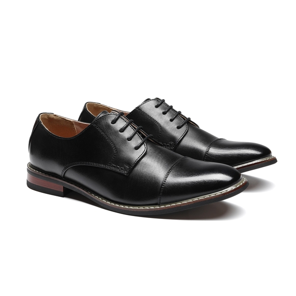 Men's Lace-Up Classic Oxford Shoes - BLACK - 5