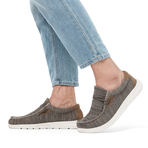 Men's Comfortable Slip-On Knit Loafers - BROWN - 6