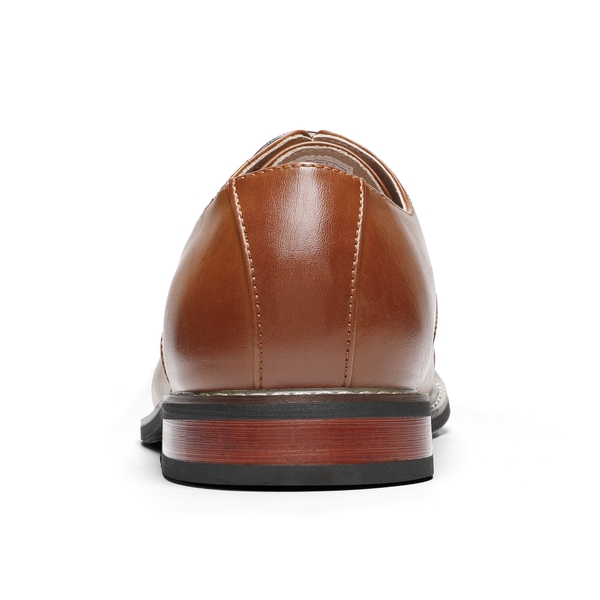 Men's Classic Wingtip Dress Shoes - BROWN - 4