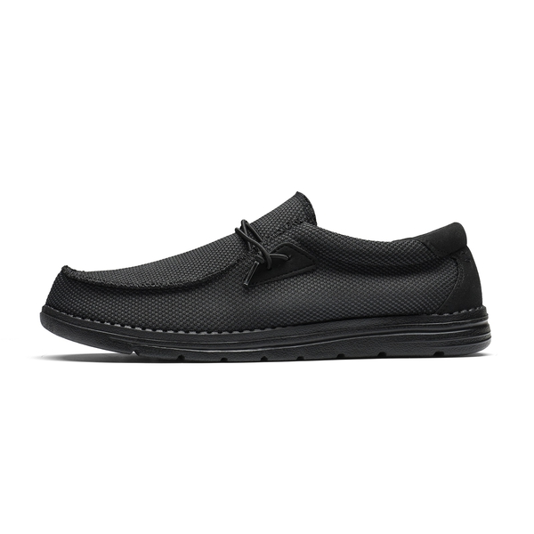 Men's Comfortable Slip-On Knit Loafers - BLACK - 2
