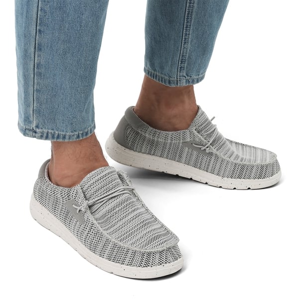 Men's Comfortable Slip-On Knit Loafers - GREY - 1