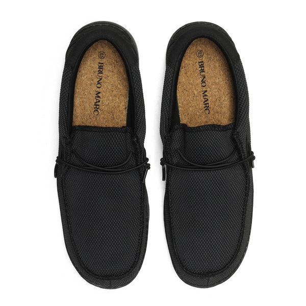 Men's Comfortable Slip-On Knit Loafers - BLACK - 4