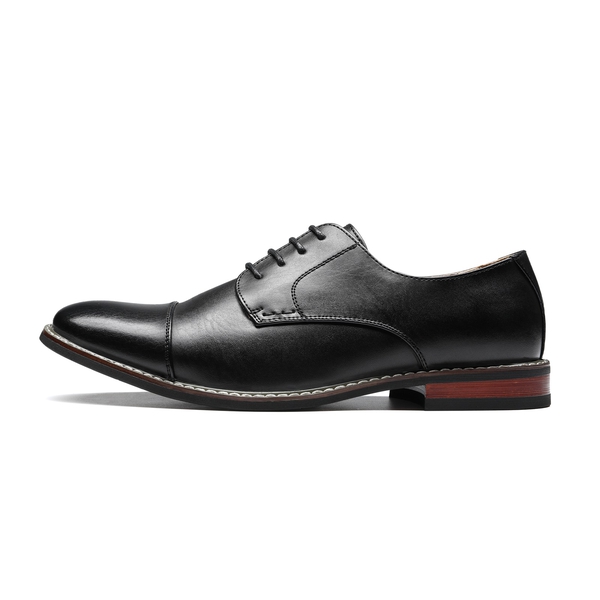 Men's Lace-Up Classic Oxford Shoes - BLACK - 2
