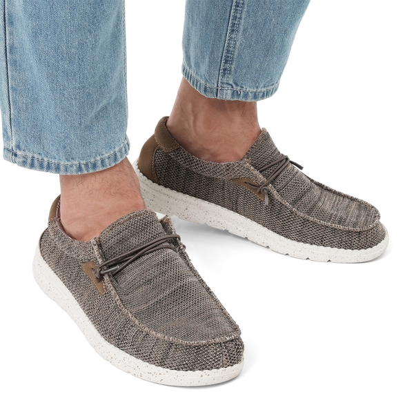 Men's Comfortable Slip-On Knit Loafers - BROWN - 1