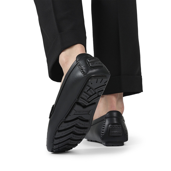 Men's Slip-On Moccasin Horsebit Loafers - BLACK - 7