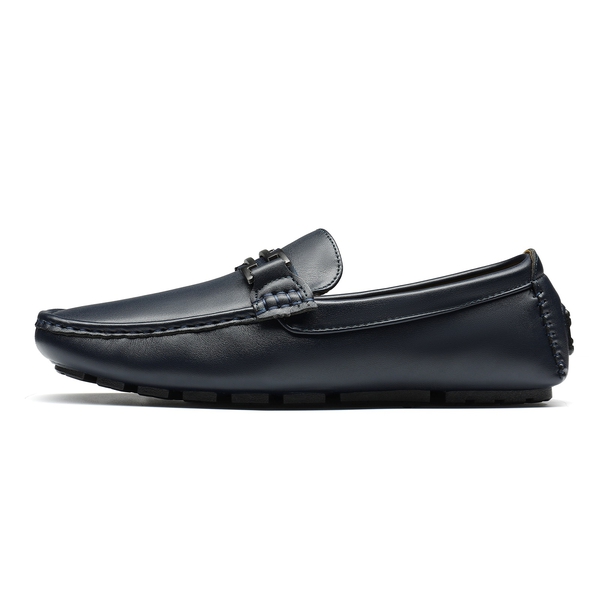 Men's Slip-On Moccasin Horsebit Loafers - NAVY - 2