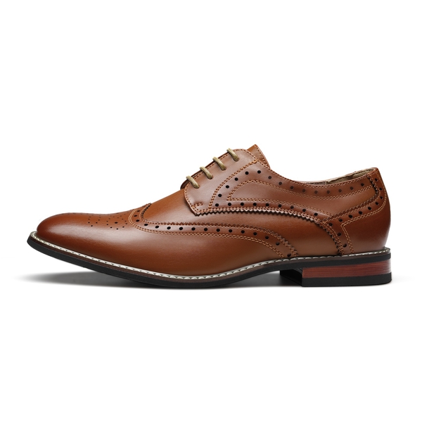 Men's Classic Wingtip Dress Shoes - BROWN - 2