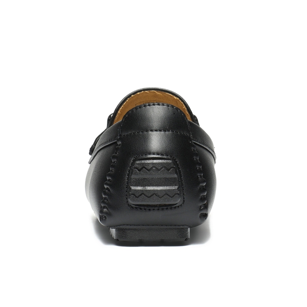 Men's Slip-On Moccasin Horsebit Loafers - BLACK - 4