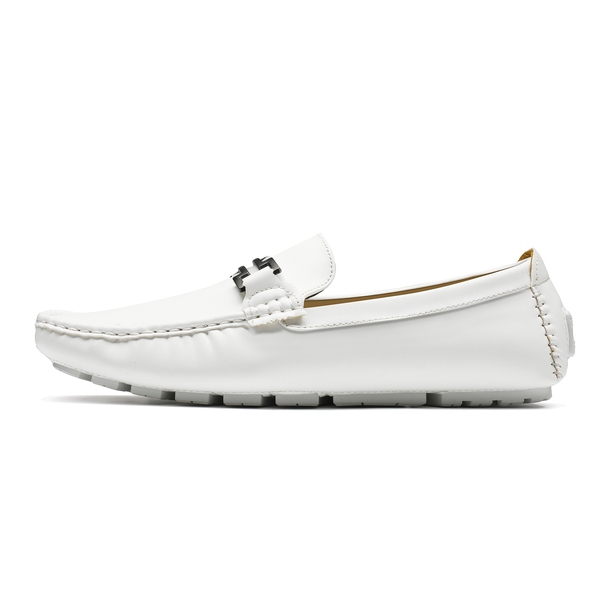 Men's Slip-On Moccasin Horsebit Loafers - WHITE - 2