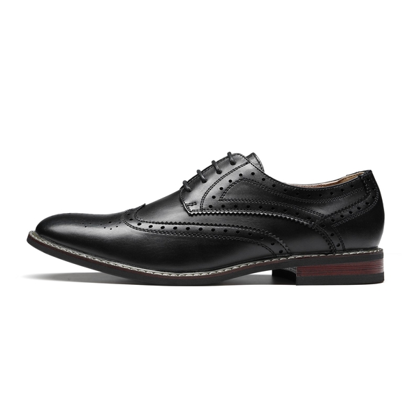 Men's Classic Wingtip Dress Shoes - BLACK - 2