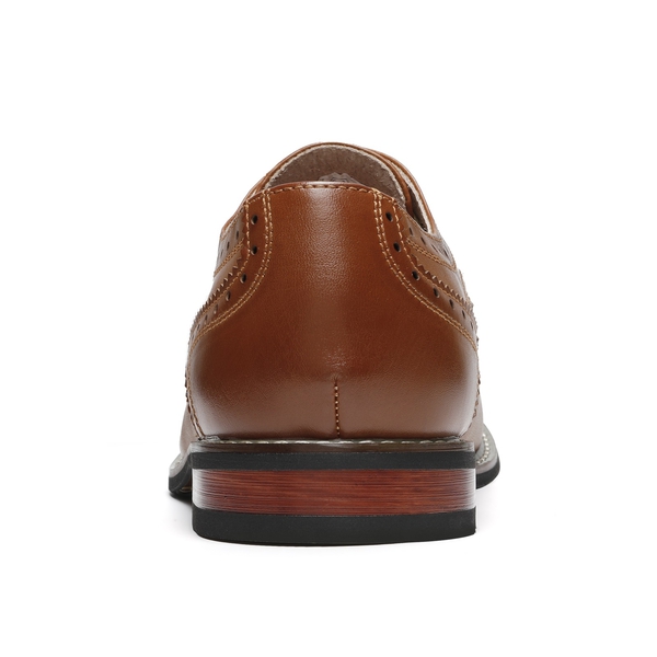 Men's Classic Wingtip Dress Shoes - BROWN - 4
