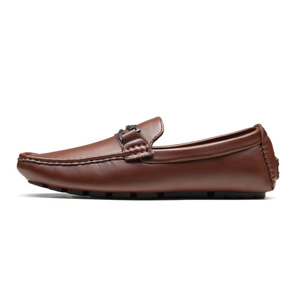 Men's Slip-On Moccasin Horsebit Loafers - BROWN - 2