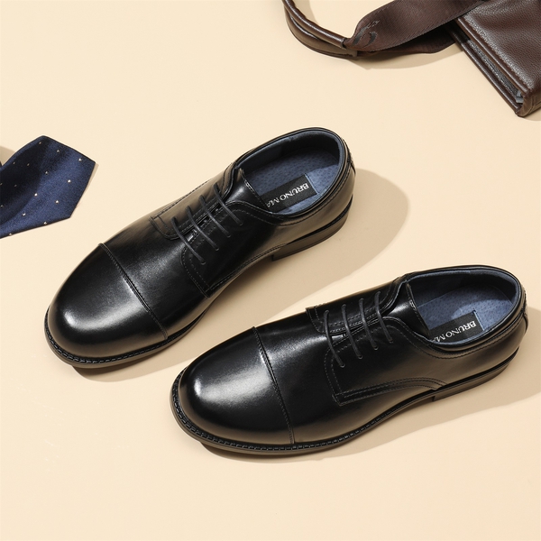 Men's Cap-Toe Oxford Dress Shoes - BLACK - 8
