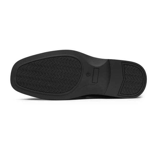Men's Square-Toe Slip-On PU Leather Loafers - BLACK PAT - 3