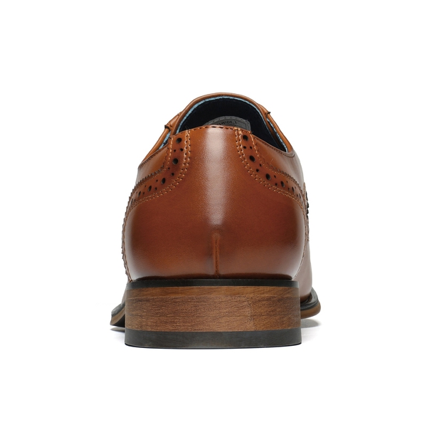 Men's PU Leather Wingtip Dress Shoes - BROWN - 4