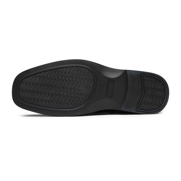 Men's Square-Toe Slip-On PU Leather Loafers - BLACK - 3